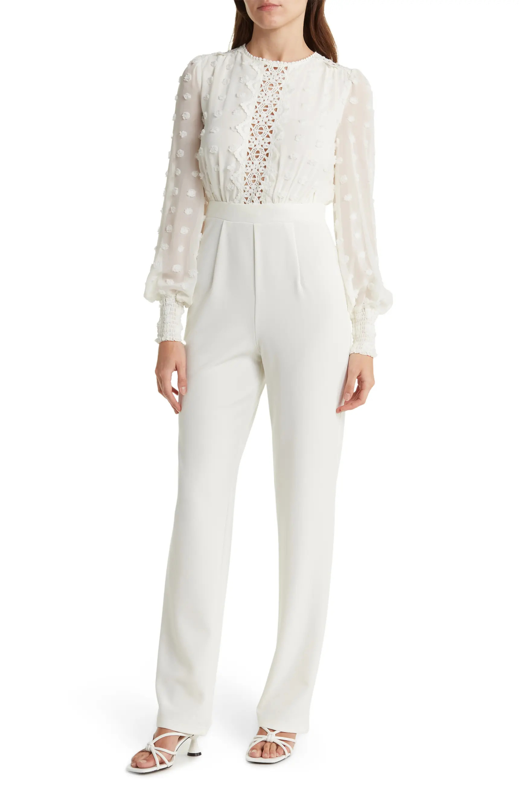 Love By Design Rinata Swiss Dot Long Sleeve Jumpsuit | Nordstromrack | Nordstrom Rack