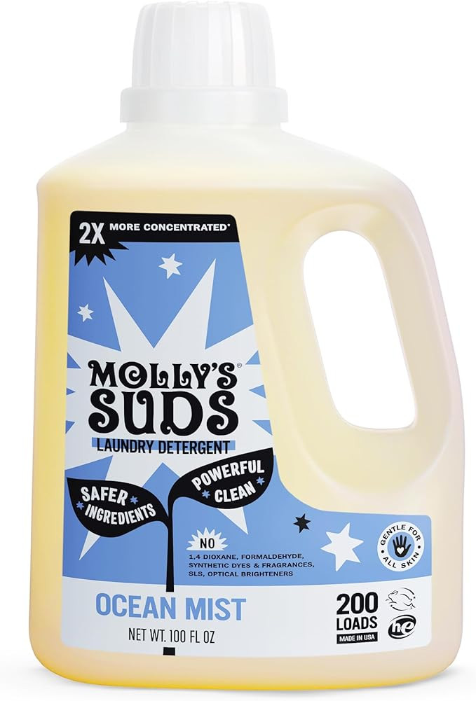 Molly's Suds Liquid Laundry Detergent | Clean Laundry Detergent Soap for Sensitive Skin | 2x Conc... | Amazon (US)