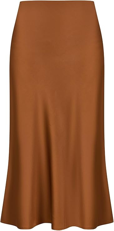 Leopard Print Skirt for Women Cheetah High Waist Silk Satin Elasticized Skirts | Amazon (US)