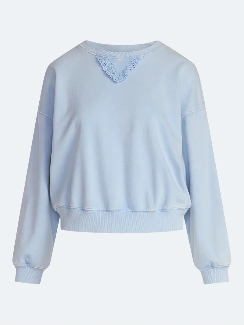 Scoop Women's Mineral Wash Cropped Crewneck Sweatshirt, Sizes XS-XXL | Walmart (US)