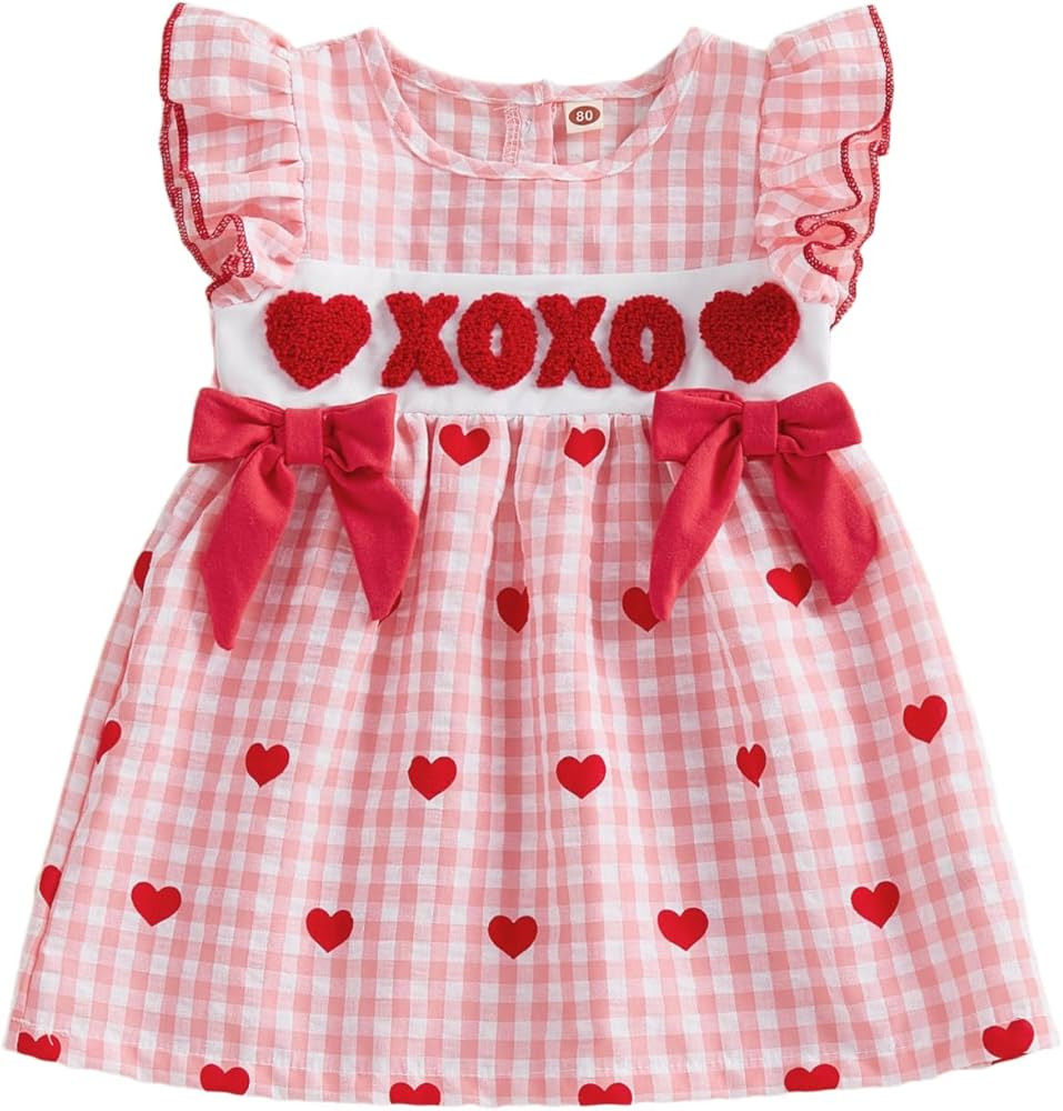 MoZiKQin Toddler Baby Girl Easter Outfit Bunny Embroidery Smocked Dress Ruffle Sleeve Plaid Dress... | Amazon (US)