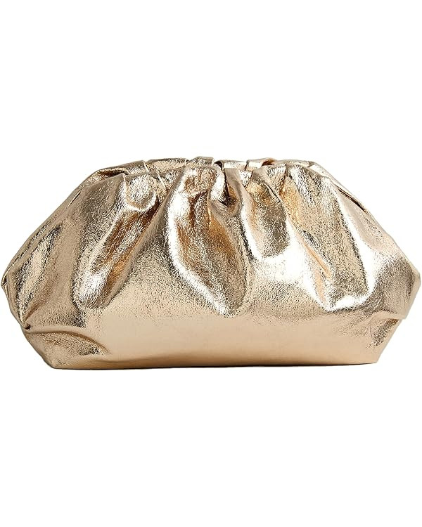 PHILOMENA Dressy Vegan Leather Clutch Purse for Women, Soft Pleated PU Evening Purse for Weddings... | Amazon (US)