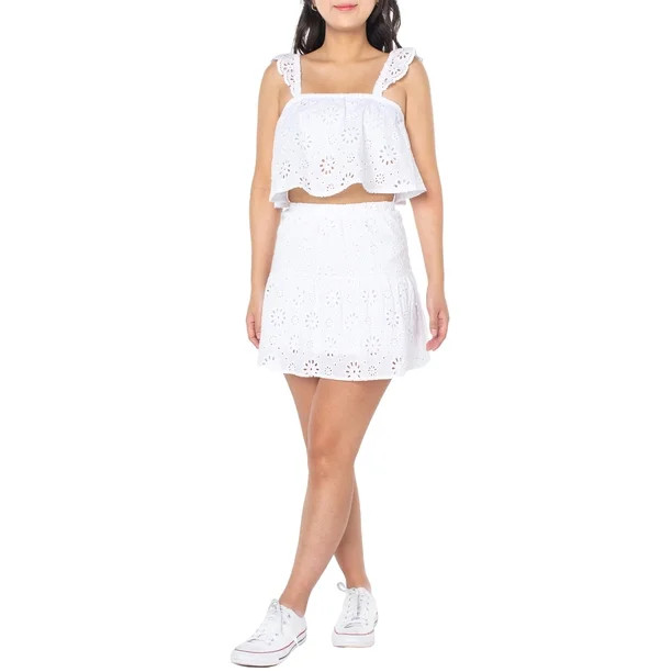 Celebrity Pink Women's Eyelet Skirt | Walmart (US)