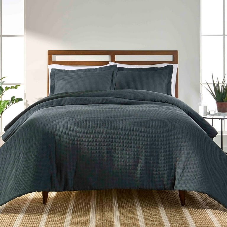 Better Homes & Gardens 3-Piece Grey Waffle Comforter Set, Full/Queen | Walmart (US)