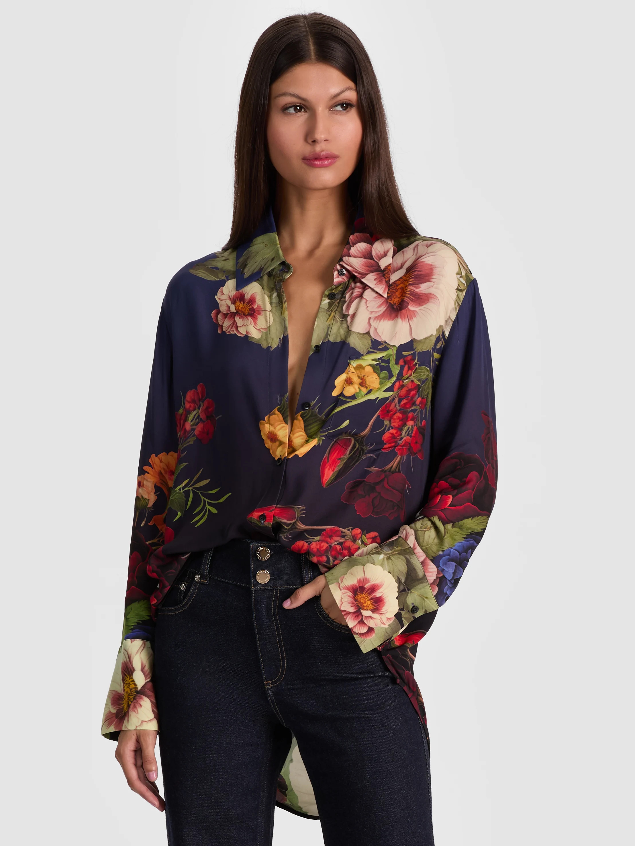 alice + olivia FINELY OVERSIZED BUTTON DOWN | Alice + Olivia