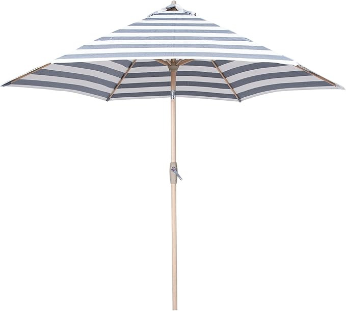 Tempera Striped Patio Umbrellas Outdoor Table Market Umbrellas with Crank & Pust Button Tilt|Auto... | Amazon (US)