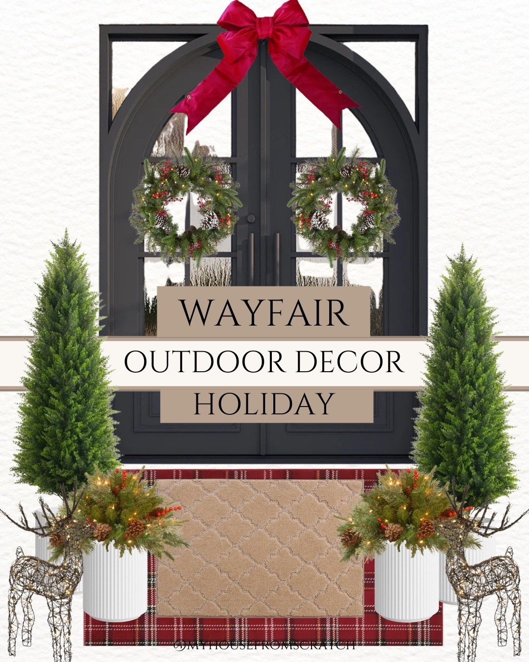 #ad Getting your home ready for the holiday🎄@Wayfair has it ALL — from furniture and rugs to seasonal decor (think trees, garlands & wreaths 😍). Fast shipping = stress-free hosting 🙌
Holiday outdoor decor 
#ad #wayfair #wayfairpartner 

#LTKHoliday #LTKCyberWeek #LTKHome