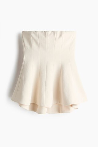 H & M - Bandeau peplum top - White | H&M (UK, MY, IN, SG, PH, TW, HK)
