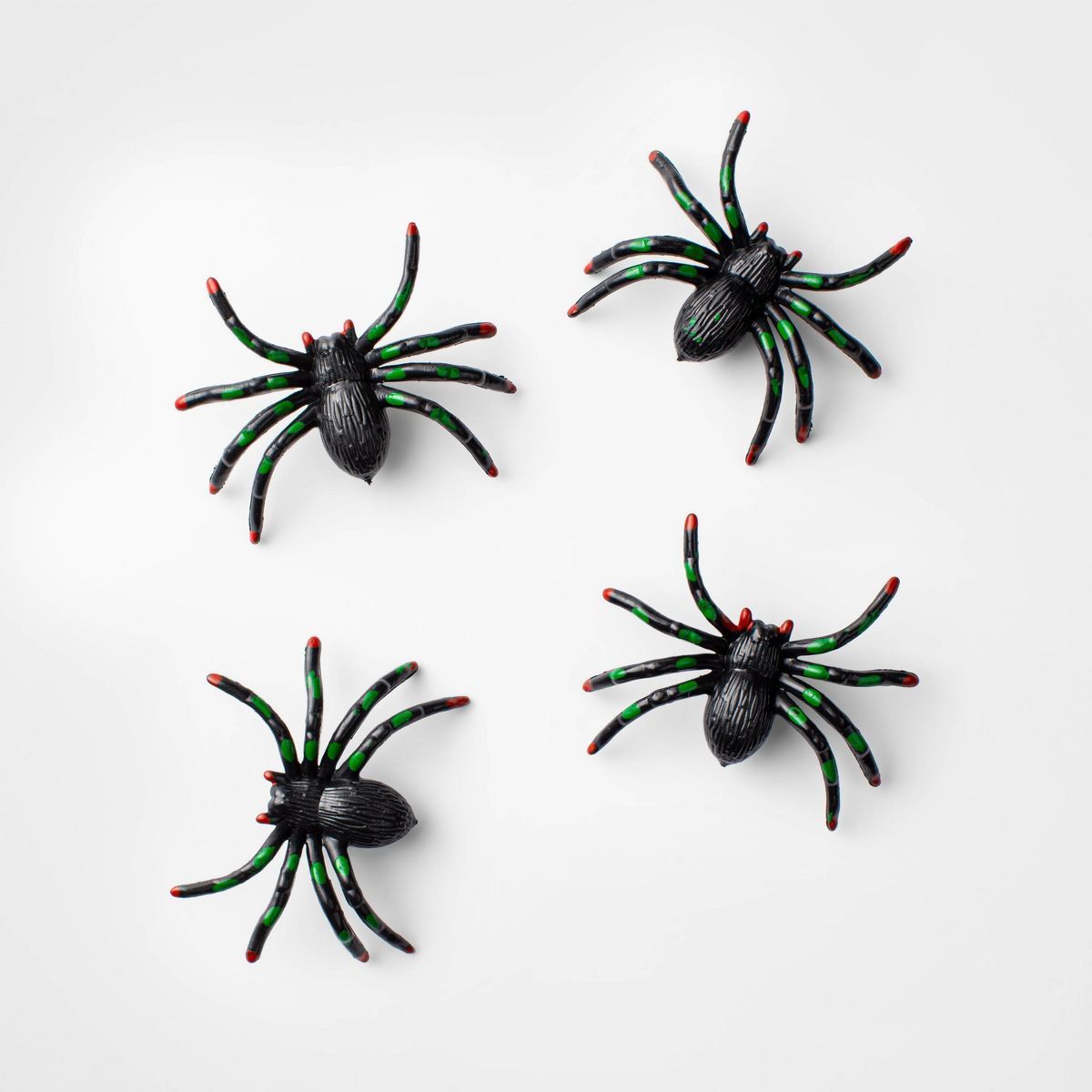 4ct 2.5" Black/Green Spiders Halloween Decorative Props - Hyde & EEK! Boutique™ | Target