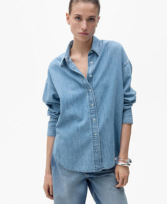 Mango Women's Oversized Denim Shirt - Macy's | Macy's