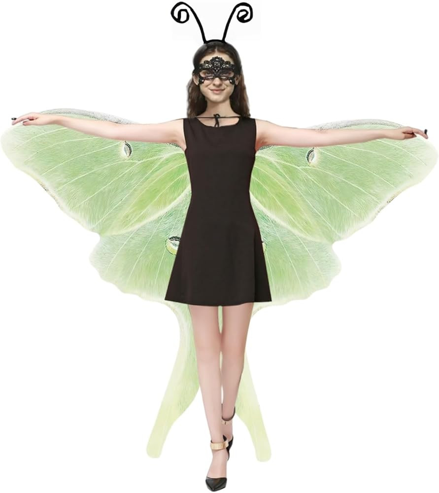 Halloween Butterfly Wings Costume for Womens, Moth Wings Butterfly Cape Adult Costume with Mask &... | Amazon (US)
