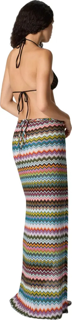 Long Pareo Skirt In Lamé Viscose With Pixel-effect Zigzag Pattern | Nordstrom