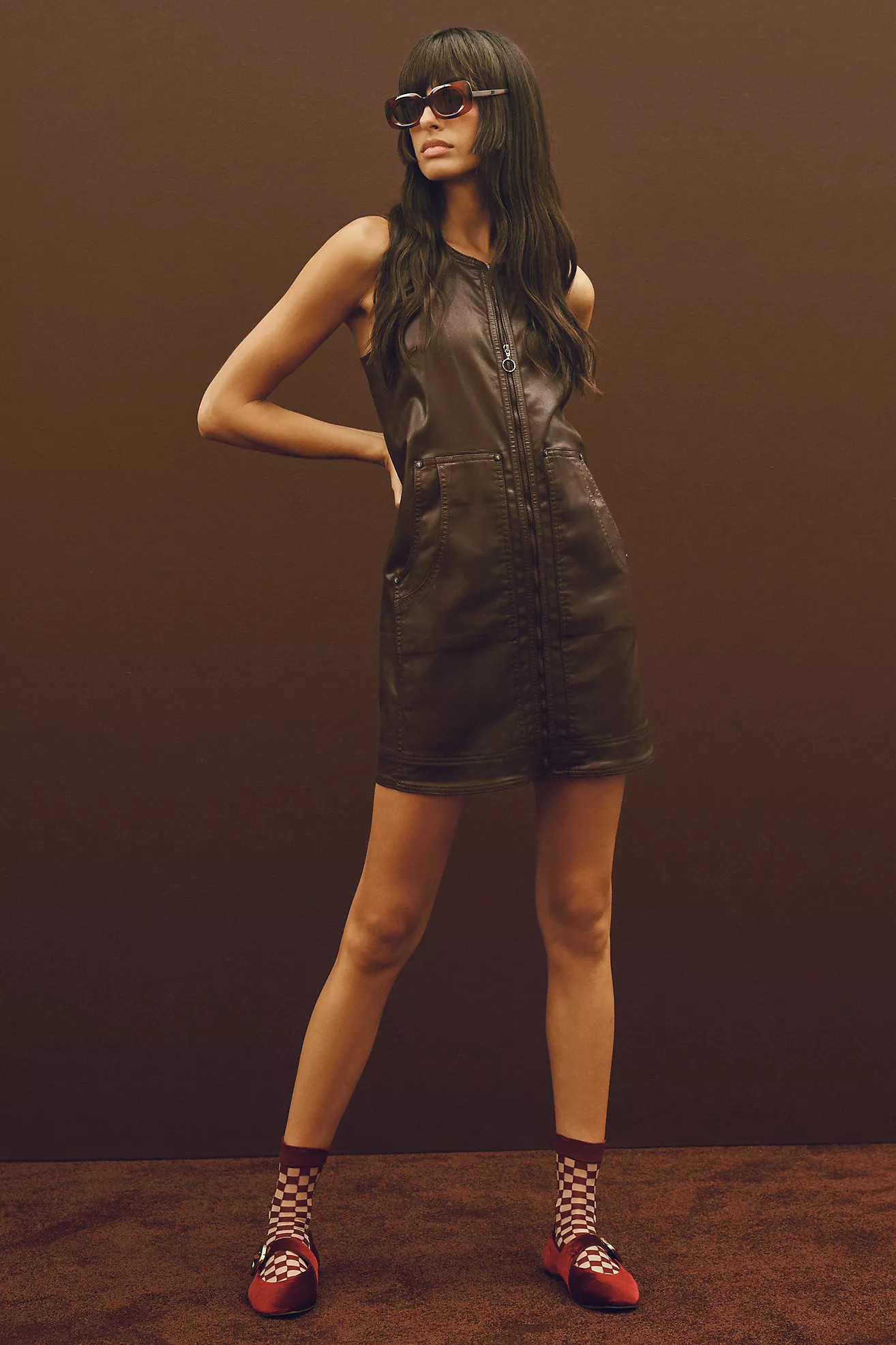 Pilcro Coated Crewneck Mini Dress | Anthropologie (US)