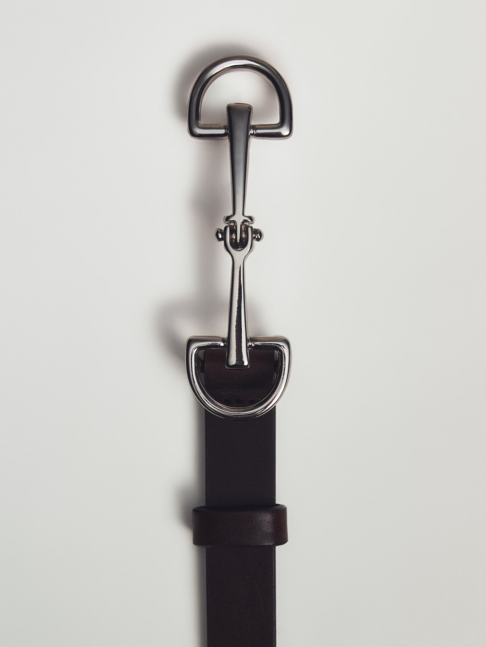Leather belt with double long buckle | Massimo Dutti UK
