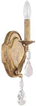 Capital Lighting 1616AG-CR Blakely 1-Light Wall Sconce, Antique Gold Finish with Clear Crystal Ac... | Amazon (US)