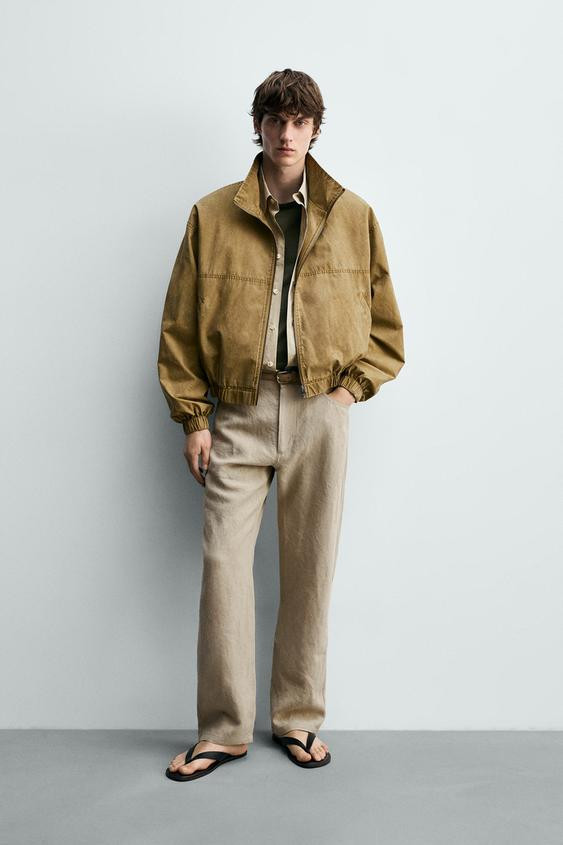 WASHED CROPPED FIT JACKET | Zara US