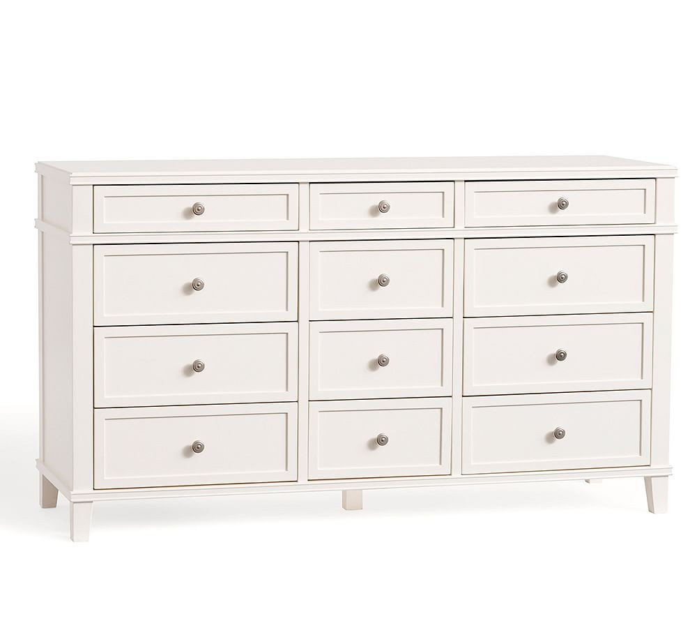 Clara 12-Drawer Wide Dresser, Sky White | Pottery Barn (US)