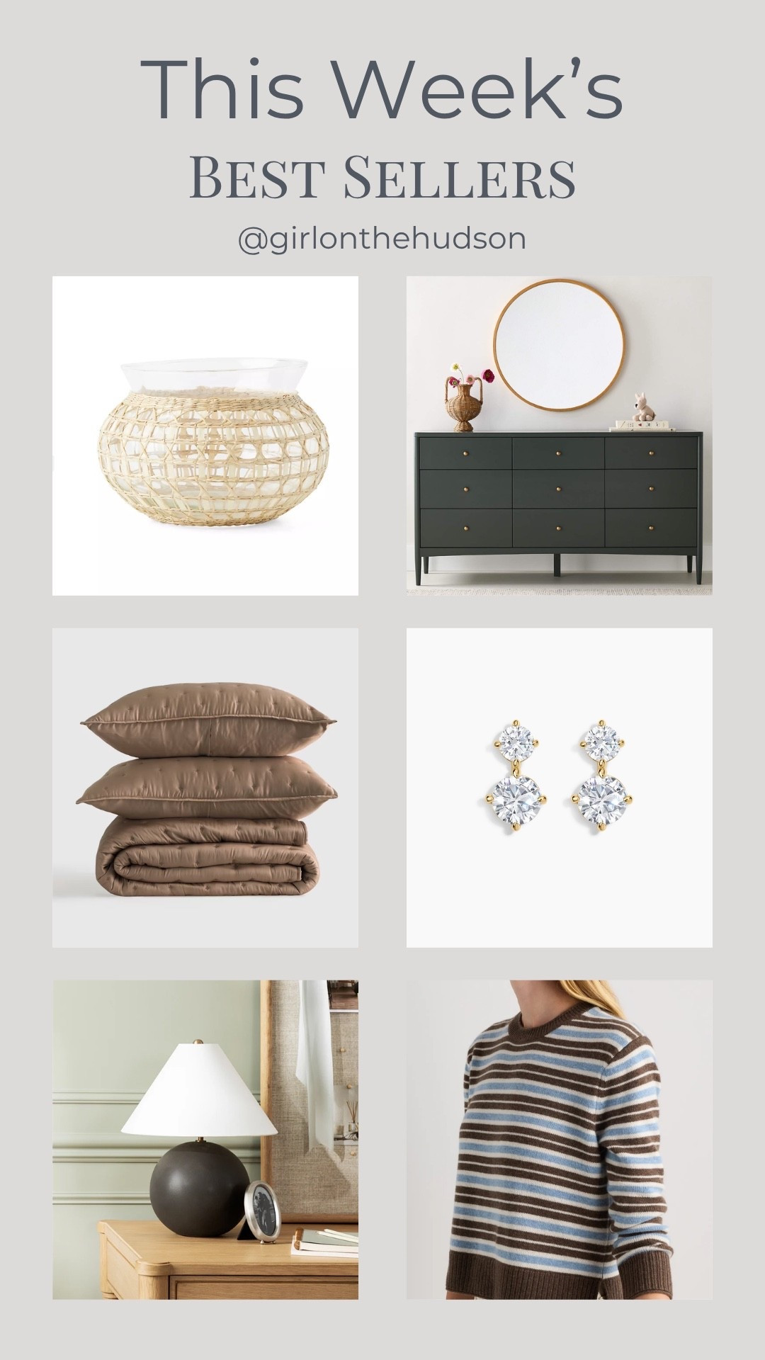 Best sellers from the past week! 

The perfect cool girl cashmere sweater that costs under $100, the perfect fall vase, a dresser that I use in both kid’s bedrooms and adult bedrooms, stunning diamond drop earrings that are so affordable, cozy fall bedding that will transition perfectly to winter and our new bedroom table lamps

#LTKHome #LTKSeasonal #LTKootd
