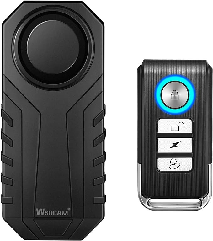 wsdcam 113dB Bike Alarm Wireless Vibration Motion Sensor Waterproof Motorcycle Alarm with Remote | Amazon (US)