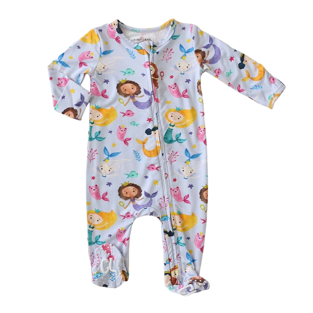 Mermaid Tales Zipper Footie | Caden Lane