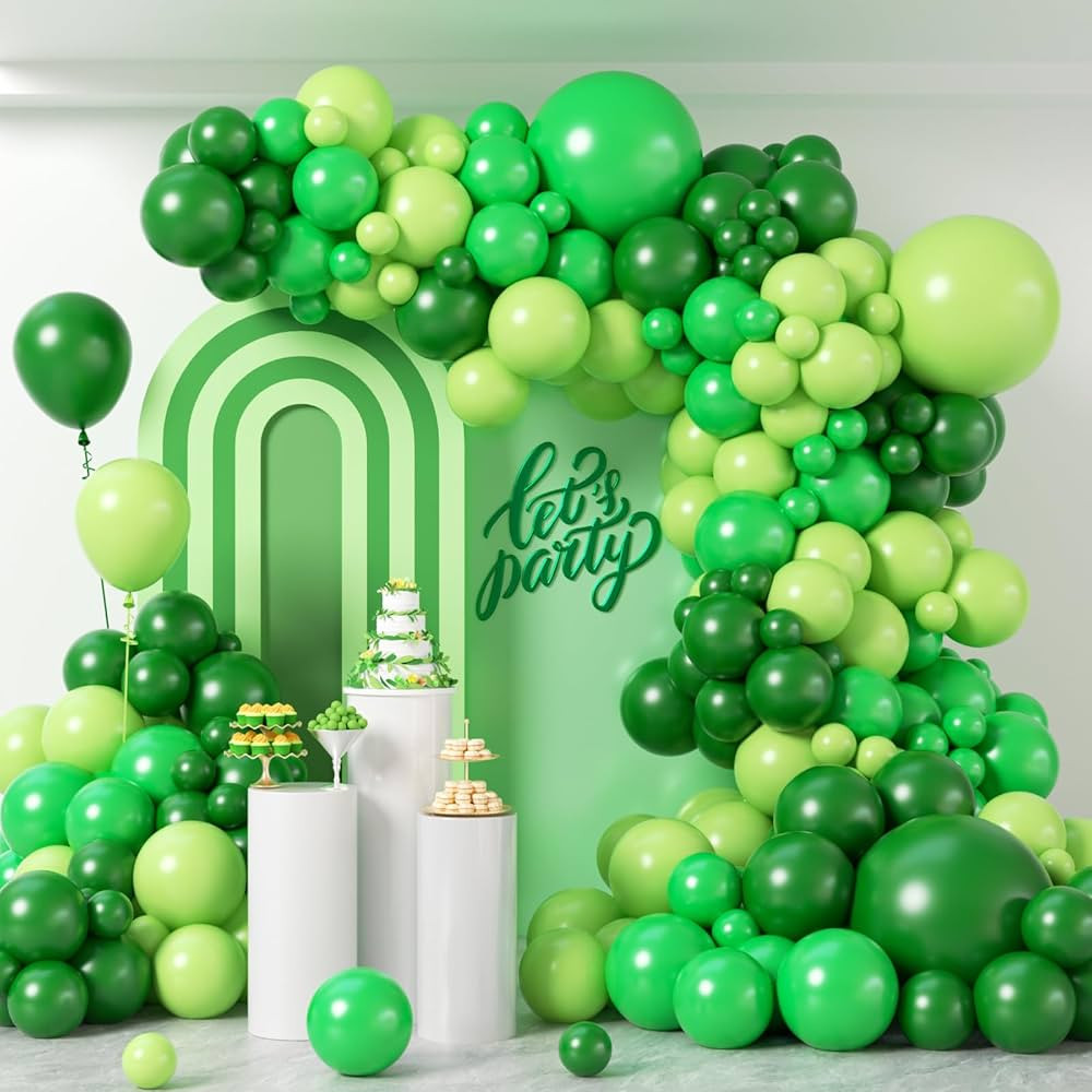126pcs Green Balloon Arch Kit, Dark Lime Green Balloons for Baby Shower Birthday Party Decoration... | Amazon (US)