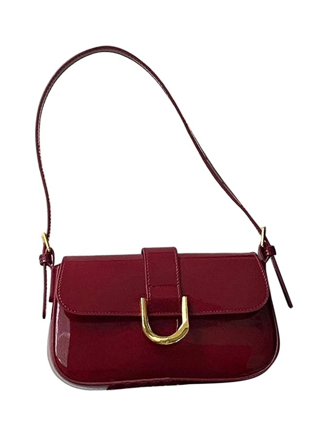 GORGLITTER Women's Burgundy Square Shoulder Bags Top Handle Flap Clutch Purse Elegant Handbags 20... | Amazon (US)