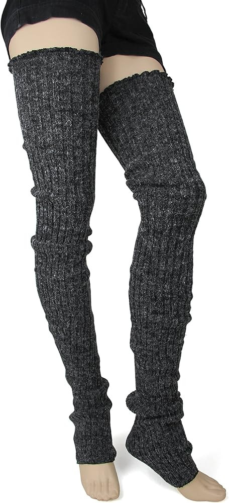 Foot Traffic Women's Cable-Knit Leg Warmers, Warm & Long Footless Thigh-Highs | Amazon (US)