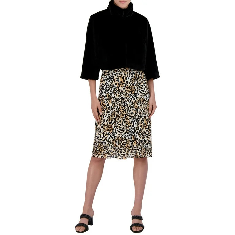 BCBG Paris Women's Winter Faux Fur Shrug - Walmart.com | Walmart (US)