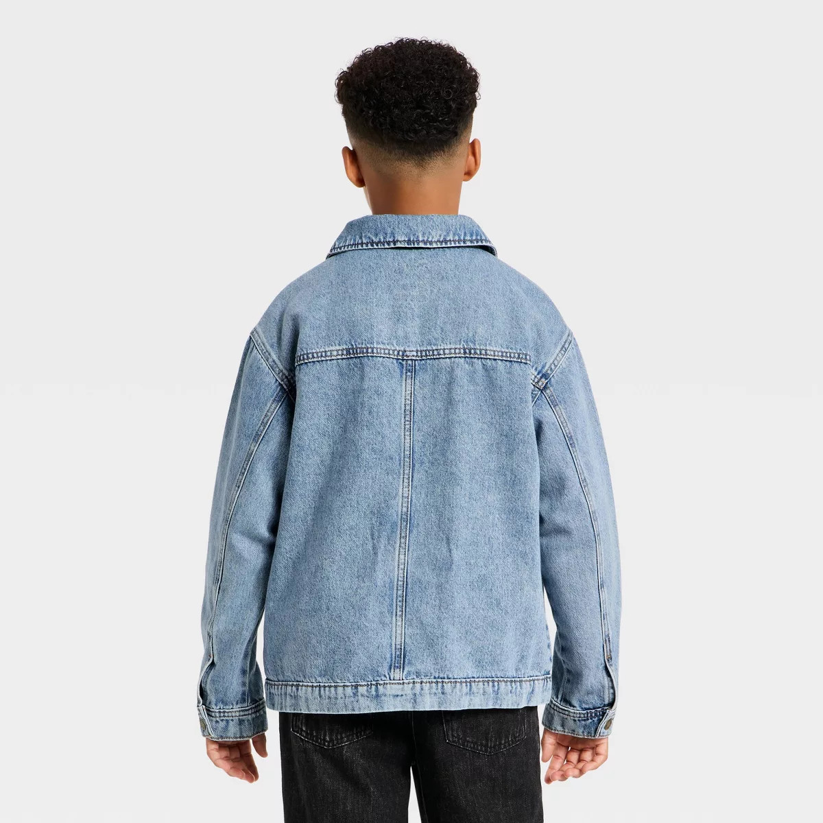 Boys' Zip-Up Denim Jacket - art class™ Light Wash L | Target