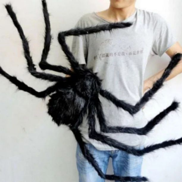 Halloween Black Large Spider, Plush Spider for Indoor, Outdoor Halloween Party Prop Decor | Walmart (US)