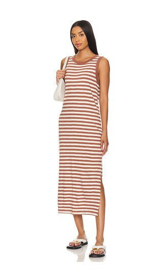 Midi Dress in Washed Clay & Birch Stripe | Revolve Clothing (Global)