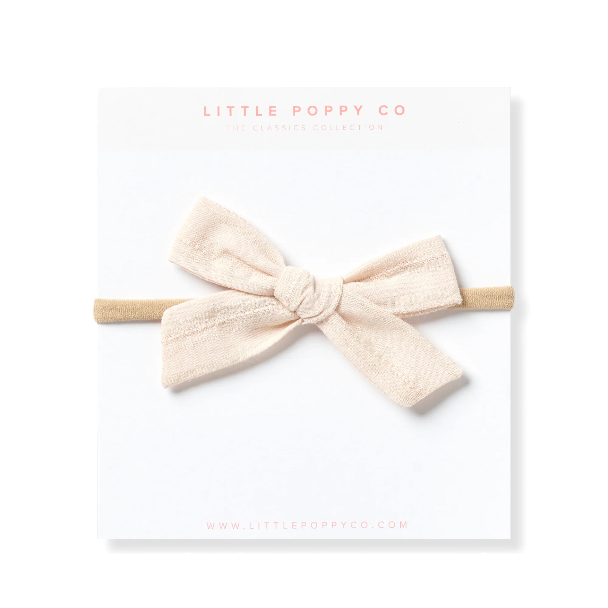 Cream Texture Headband Bow | Little Poppy Co