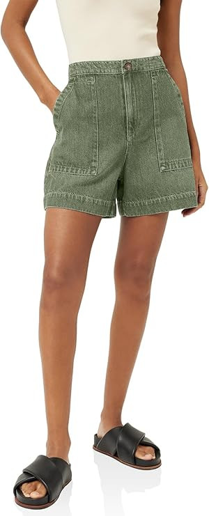 PLNOTME Womens Casual High Waisted Denim Shorts Wide Leg Summer Jean Shorts with Pockets | Amazon (US)