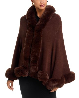 Surell Faux Fur Trim Poncho  | Bloomingdale's Gifts Holiday Gifts For Her | Bloomingdale's (US)