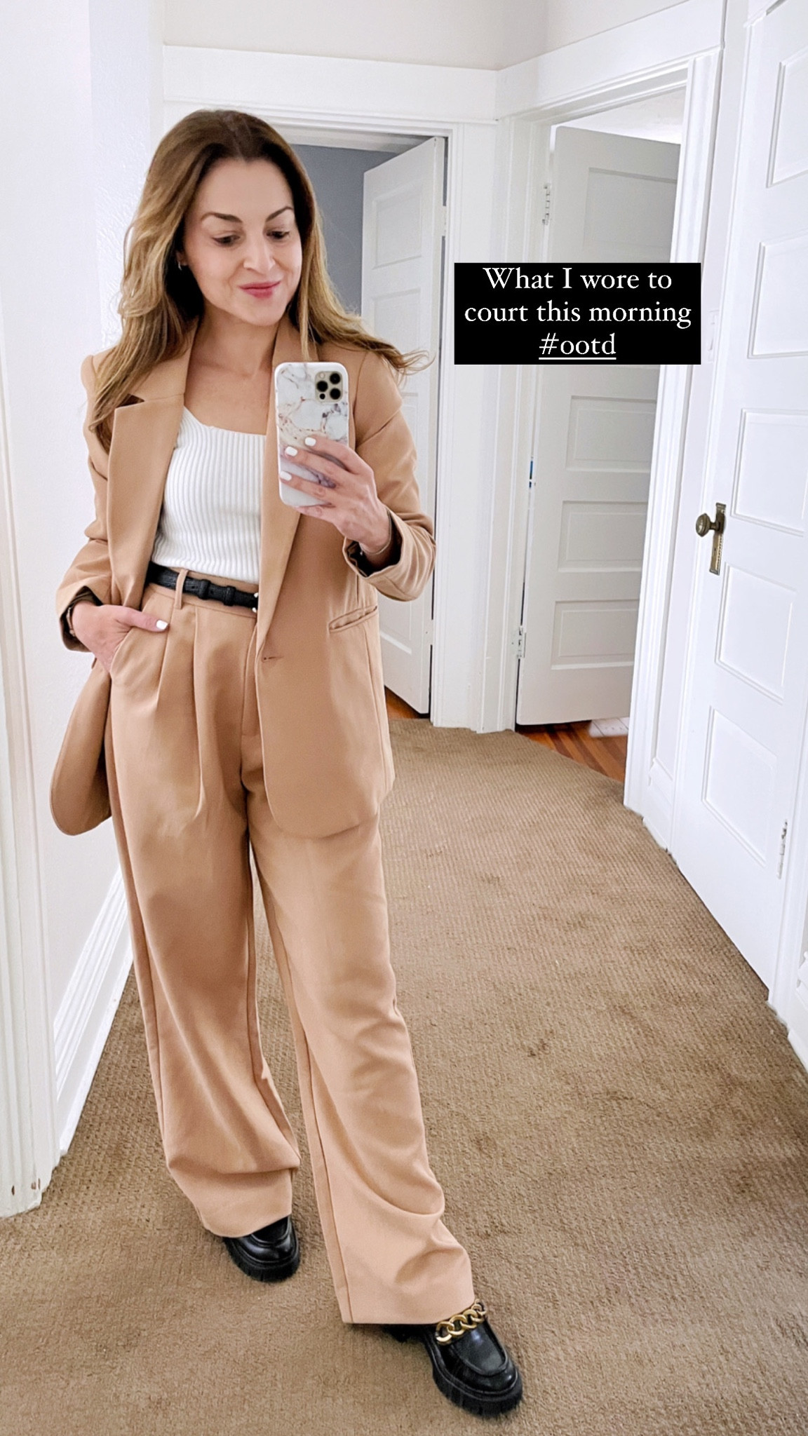 Abercrombie suit: 25P pants and XSP jacket (sized up for an oversized fit). Loafers are Zara, linked similar. Top is an XXS  

#LTKworkwear