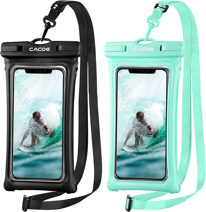 [Floatable]CACOE Floating Universal IPX8 Waterproof Phone case 2 Pack-Up to 7.0",Adjustable Neck ... | Amazon (US)