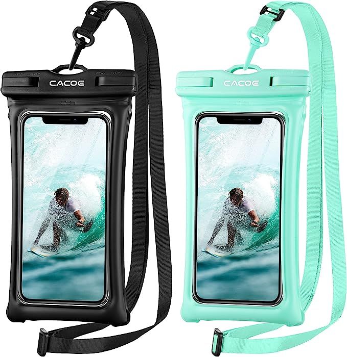 CACOE Floating Universal IPX8 Waterproof Phone case 2 Pack-Up to 7.0",Adjustable Neck Lanyard Pho... | Amazon (US)