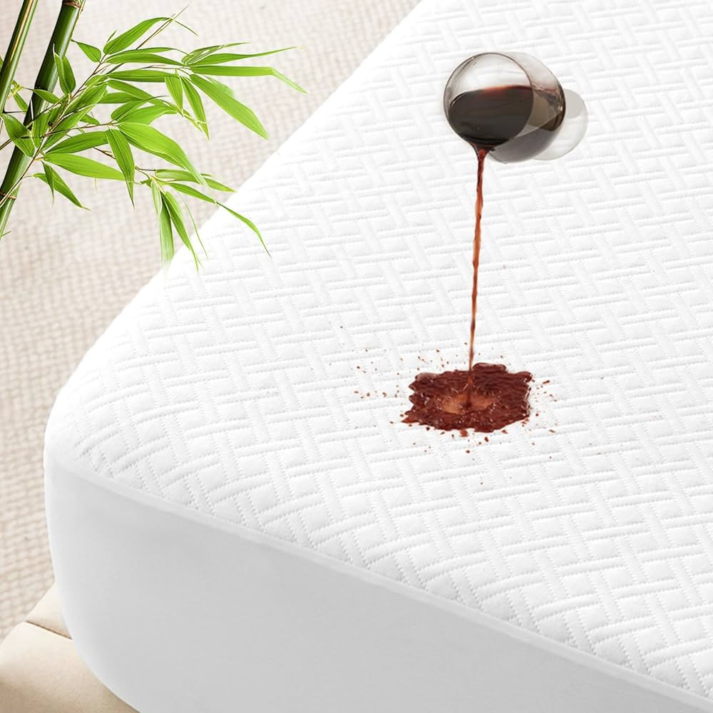 100% Waterproof Twin Mattress Protector, Breathable Bamboo Rayon Mattress Cover with 8”-21” D... | Amazon (US)