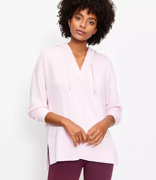 Lou & Grey Cozy Cotton Terry Tunic Hoodie | LOFT