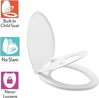 Little2Big 1881SLOW 000 Toilet Seat with Built-In Potty Training Seat, Slow-Close, and will Never... | Amazon (US)