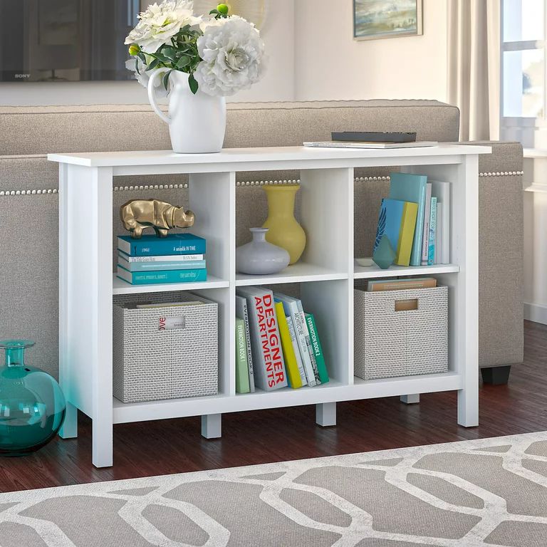 Bush Furniture Broadview 6 Cube Storage Bookcase in Pure White | Walmart (US)