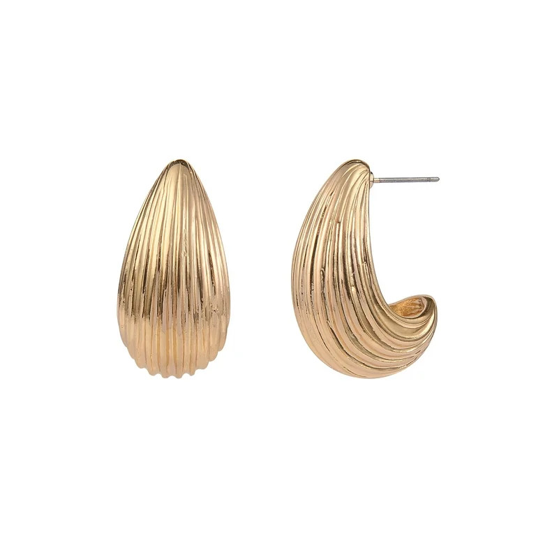 Time and Tru Women's Gold-Tone Acrylic Pearl and Metal Drop Earring - Walmart.com | Walmart (US)