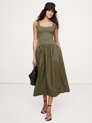 Drop-Waist Midi Dress | Banana Republic (US)