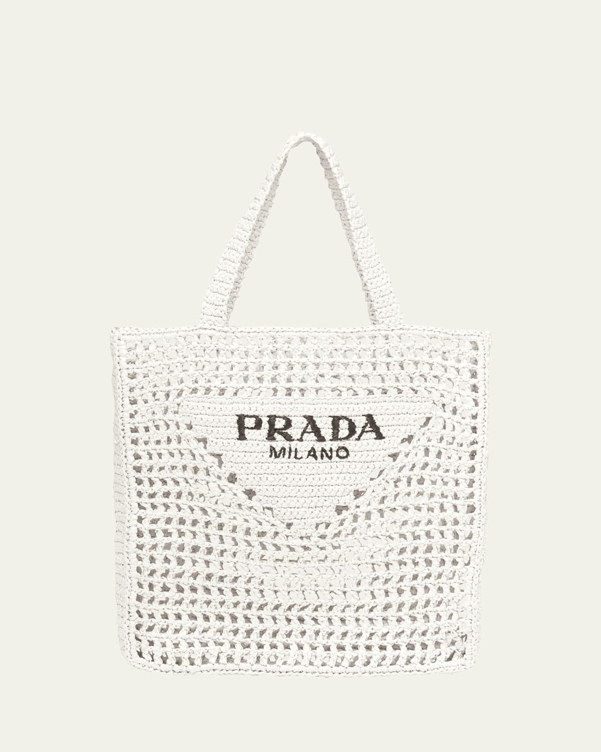 Bicolor Woven Logo Shopper Tote Bag | Bergdorf Goodman
