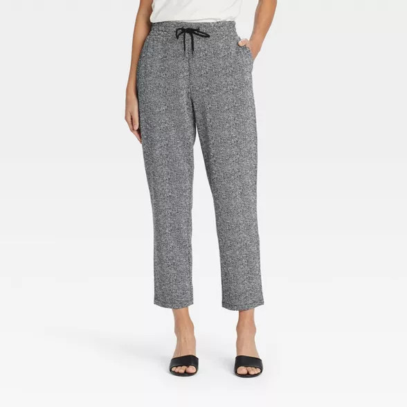 Women's High-Rise Knit Drawstring Ankle Pull-On Pants - A New Day™ | Target