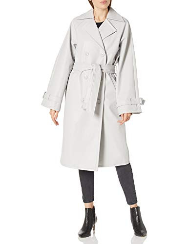 The Drop Women's @lisadnyc Slim Long Trench Coat, Ice Grey, M | Amazon (US)