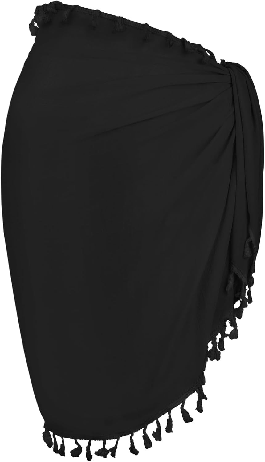 Womens Beach Wrap Skirt Sarong Chiffon Tassels Short Swimsuit Bikini Cover Ups for Women | Amazon (US)