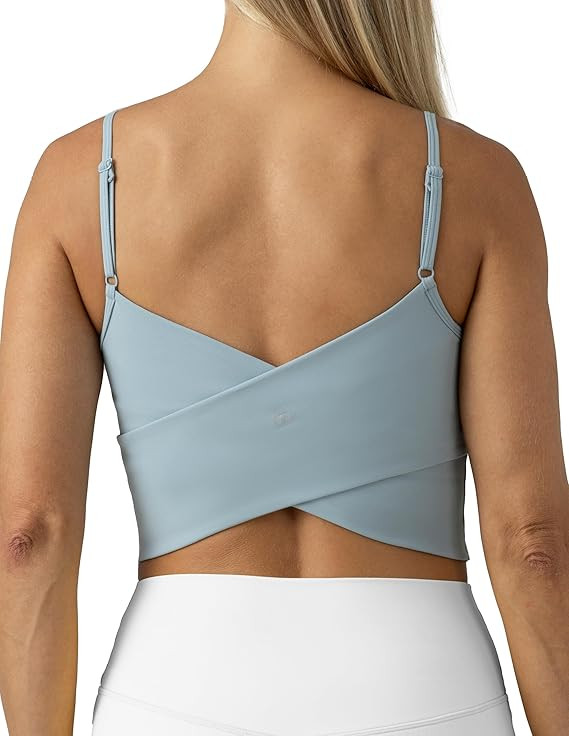 Colorfulkoala Women's Dreamlux Crop Tank Tops with Built in Bra Adjustable Spaghetti Strap Workou... | Amazon (US)