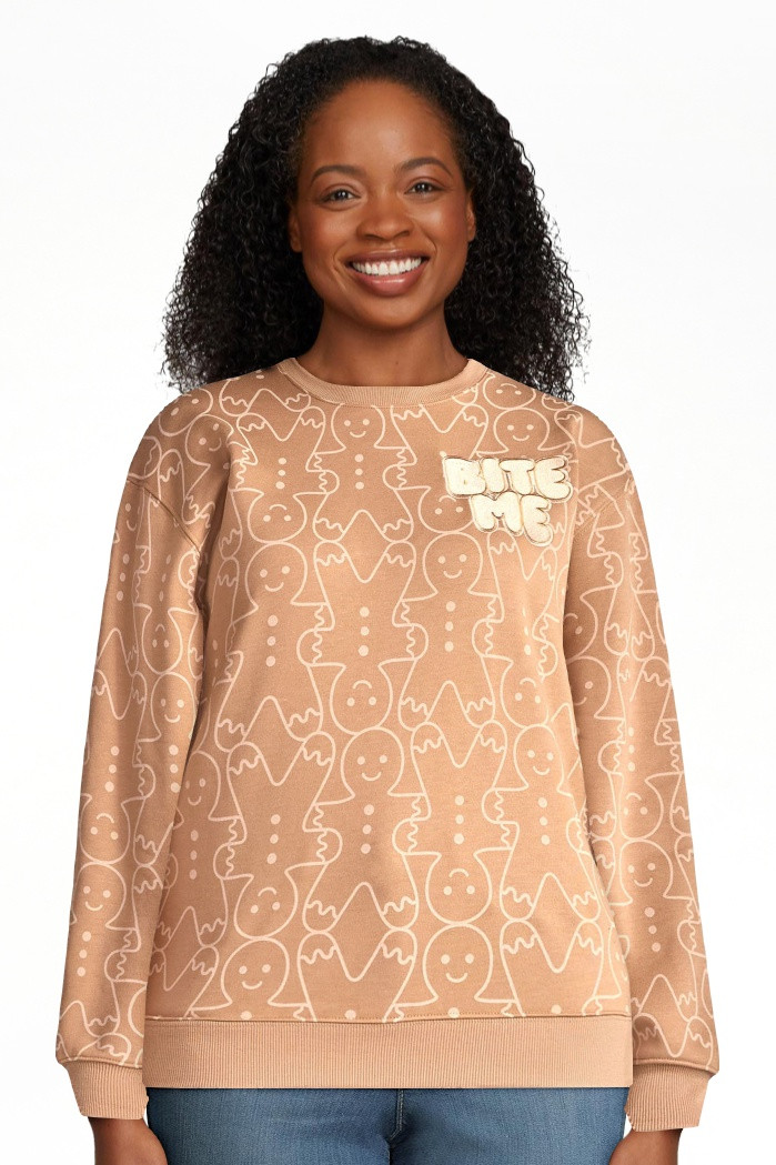 Gingerbread Man Women's Graphic Print Sweatshirt with Long Sleeves, Sizes XXS-XXL - Walmart.com | Walmart (US)