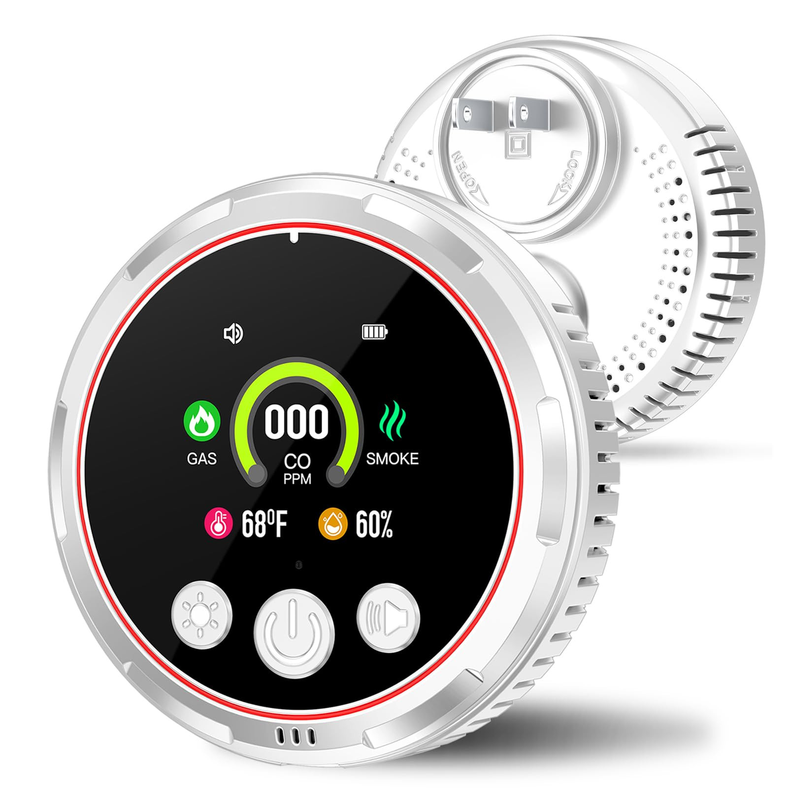 5-in-1 Smoke Detector Carbon Monoxide Detectors Plug in, Portable Carbon Monoxide Detector for Tr... | Amazon (US)